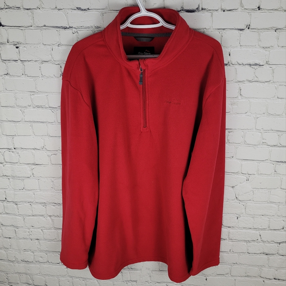 PETER STORM | ⅓ zip mock neck fleece pullover long sleeve sweater